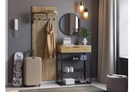 Прихожая Мебельсон К1 дуб крафт золотой/черный муар