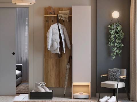 Прихожая Мебельсон К4 дуб крафт золотой/кашемир