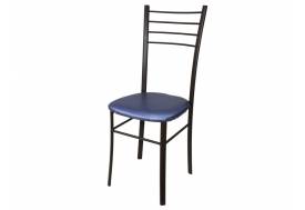 Стул Лайт ДХ-5 на коричневом каркасе обивка голубой