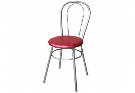 Стул №1 ДХ-8 без мягкой спинки обивка малиновый