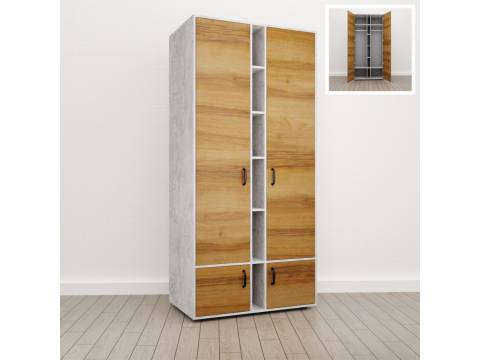 Шкаф для одежды закрытый (С-32) Soft комбинированный