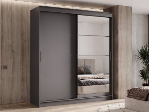 Шкаф-купе Гранд-1 2000 Графит-двери Зеркало-ЛДСП