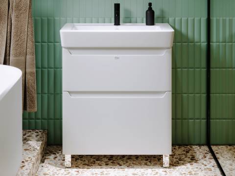 Тумба с раковиной Lana 80 белая Умывальник Q 80