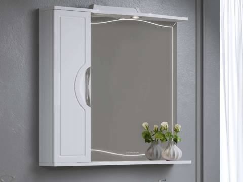 Зеркало-шкаф Monaco 80 белый левый