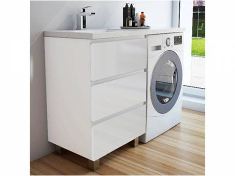 Тумба с раковиной Dallas Luxe 1400 напольная 3 ящика левая