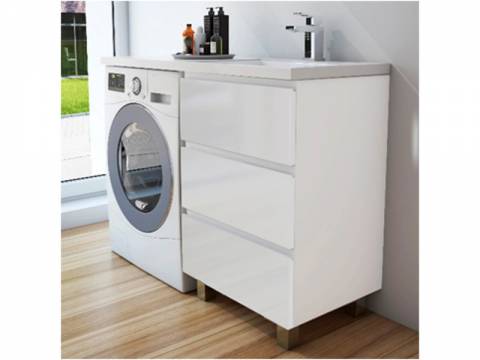 Тумба с раковиной Dallas Luxe 1100 напольная 3 ящика правая