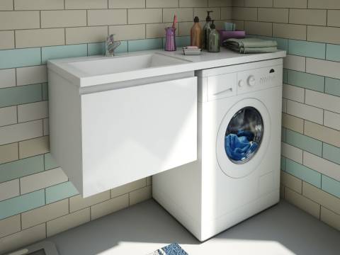 Тумба с раковиной Dallas Luxe 1050 навесная 1 ящик левая