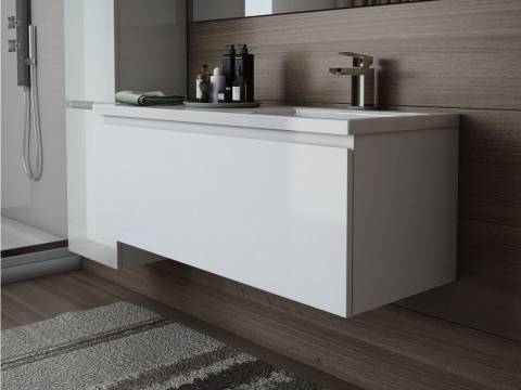 Тумба с раковиной справа Dallas Luxe 1300 навесная 1 длинный ящик