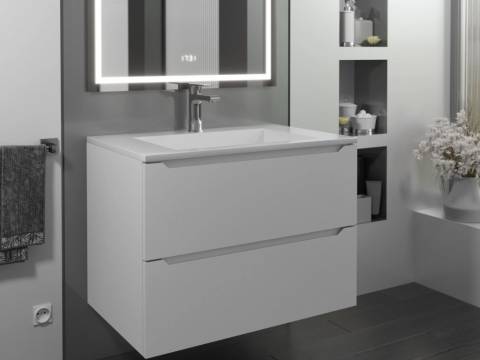 Тумба с раковиной Uperwood Tanos-Next белая матовая 70 см