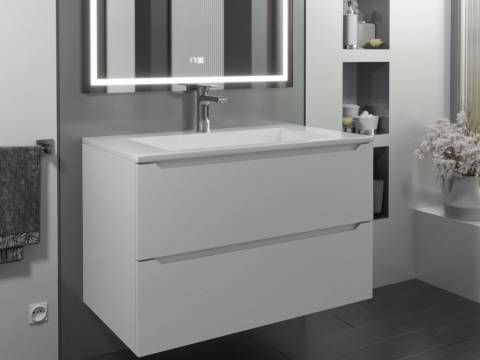 Тумба с раковиной Uperwood Tanos-Next белая матовая 80 см