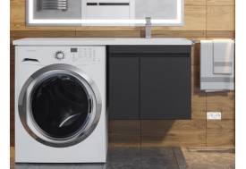 Тумба с раковиной Uperwood Magenta 60-120 см подвесная черная с дверцами правая