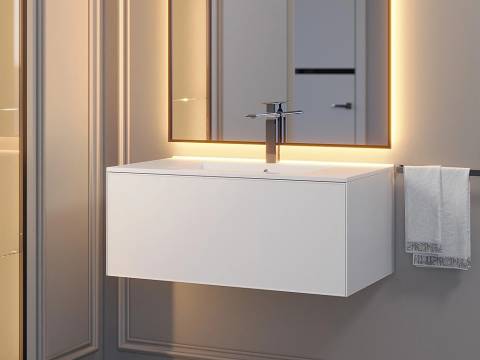 Тумба с раковиной Uperwood Parma Premium белая 85 см