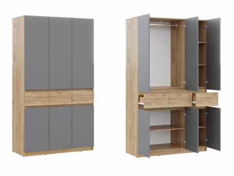 Шкаф ШК-003 ЛДСП Бостон Лайт Фасад серый шифер