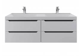 Тумба с раковиной Uperwood Tanos 120 см подвесная двойная белая/графит