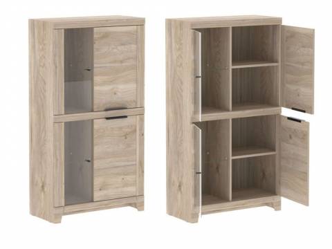 Пенал низкий со стеклом Юта Дуб Мария