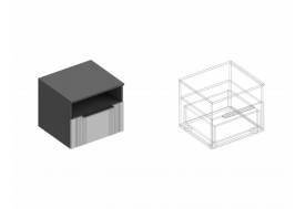 Тумба Вита прикроватная тёмно серый лофт