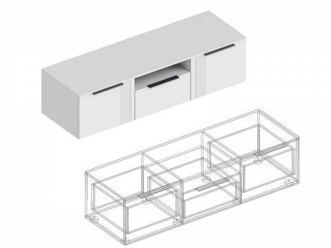 Тумба ТВ 1600 Вита белый лофт