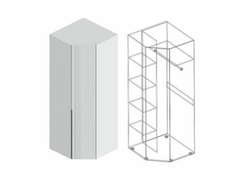 Шкаф Вита угловой белый лофт