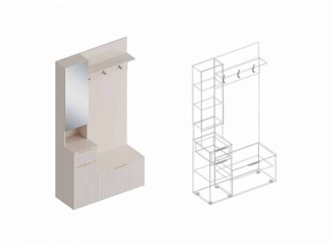 Прихожая Тефия с зеркалом левая