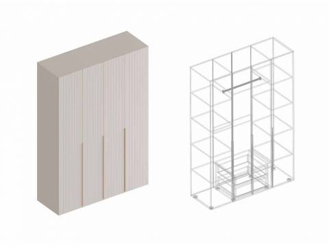 Шкаф Тефия 4-створки для одежды 1500