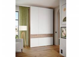 Шкаф трехдверный Мерида дуб крафт табачный/белый