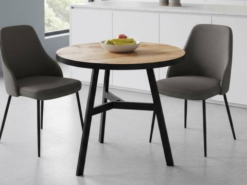 Стол Эрвин Дуб крафт золотой кромка черная