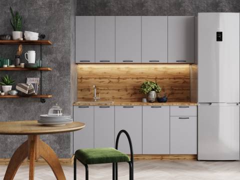 Кухонный гарнитур Валерия 1800 мм МДФ Вотан/Серый