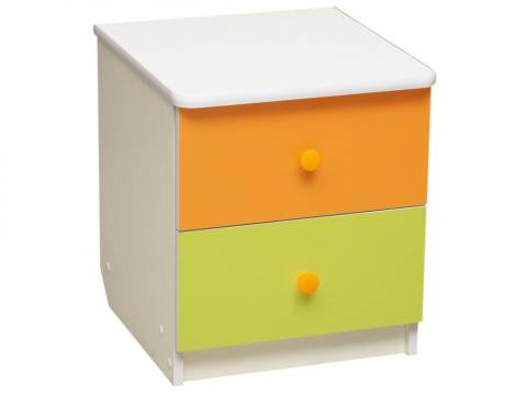 Тумба прикроватная Радуга оранжевый + лайм